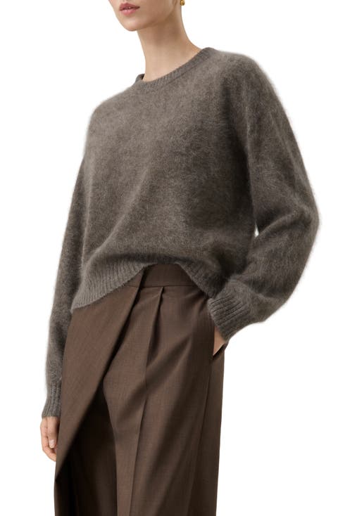 Brushed Two-Tone Seamless Cashmere Sweater