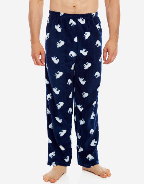 Leveret Fleece Printed Holiday Pajama Pants In Blue