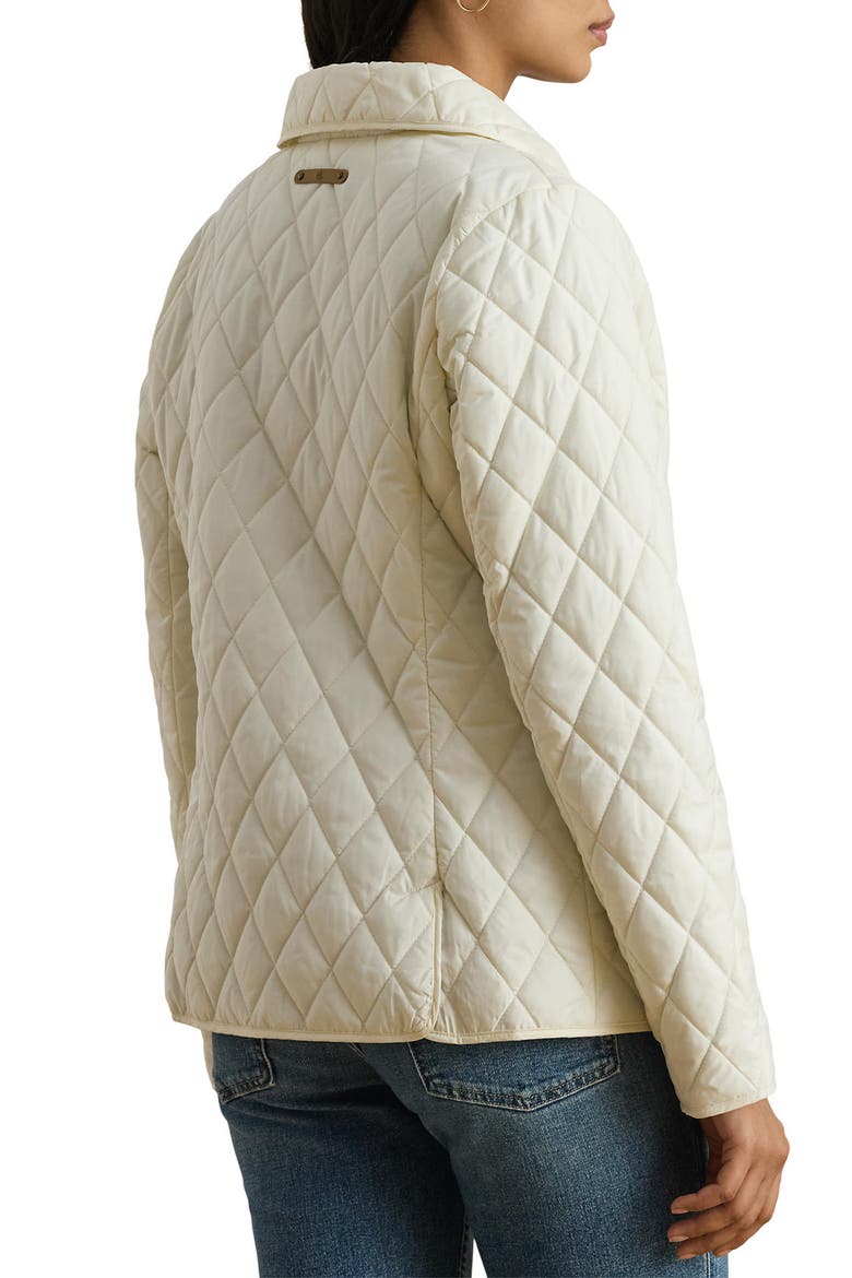 Crest Detail Quilted Jacket, Alternate, color, CREAM