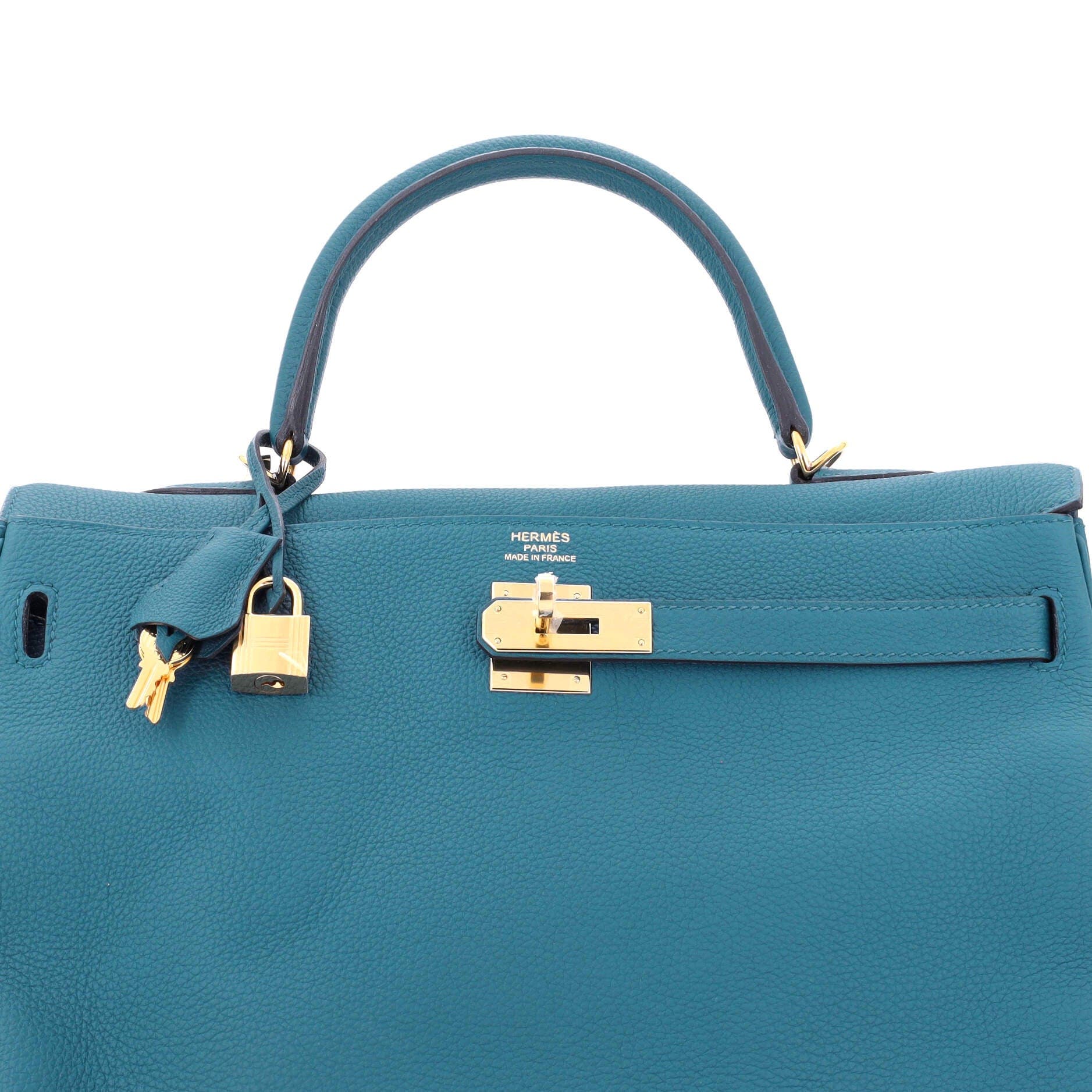 Pre-Owned Hermes Kelly Handbag Blue Togo with Gold Hardware 35, Alternate, color, Cobalt