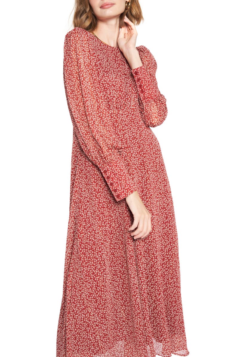 En Saison Floral Long Sleeve Midi Dress, Alternate, color,