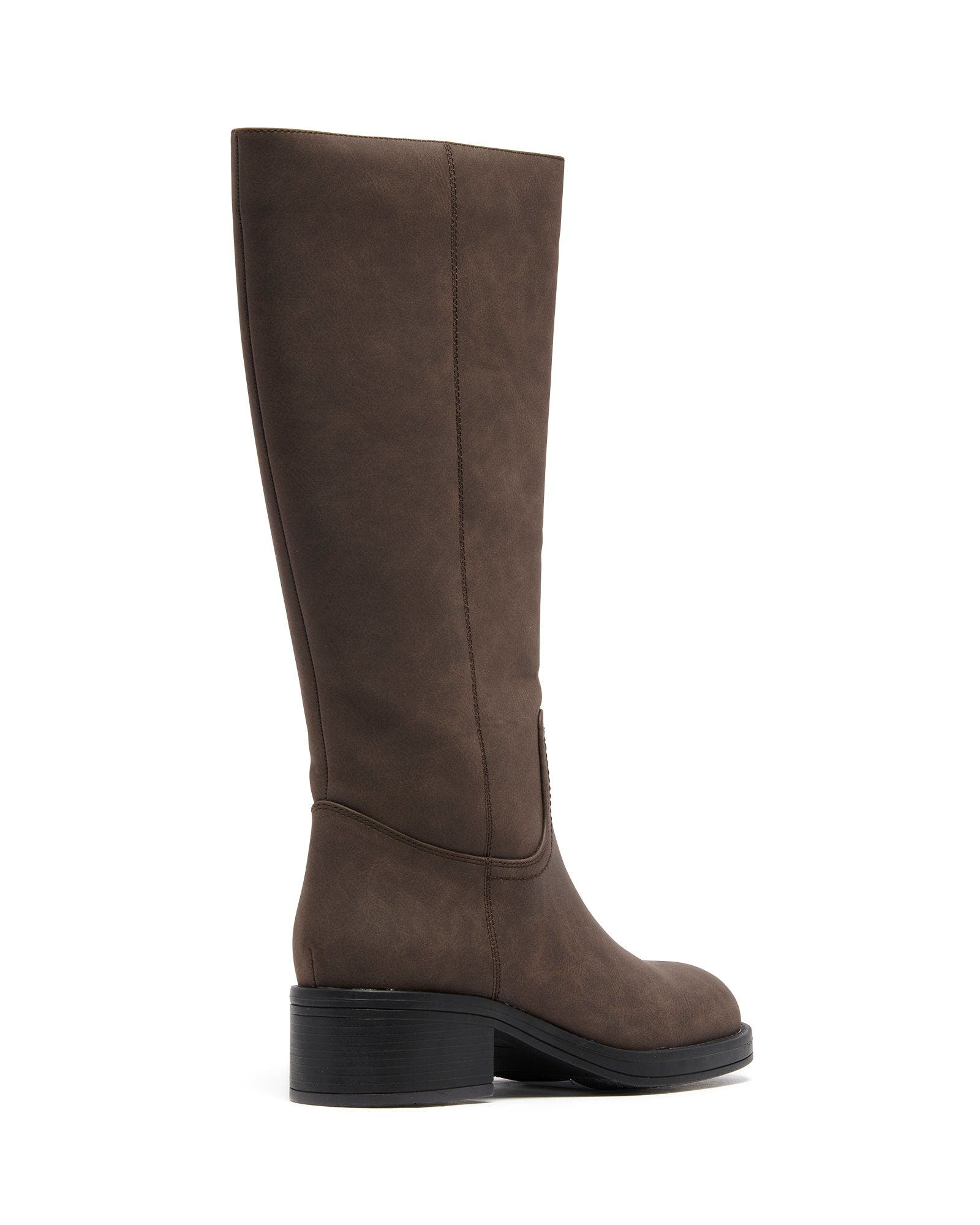 Fever Square Toe Tall Boot, Alternate, color, Chocolate Pu