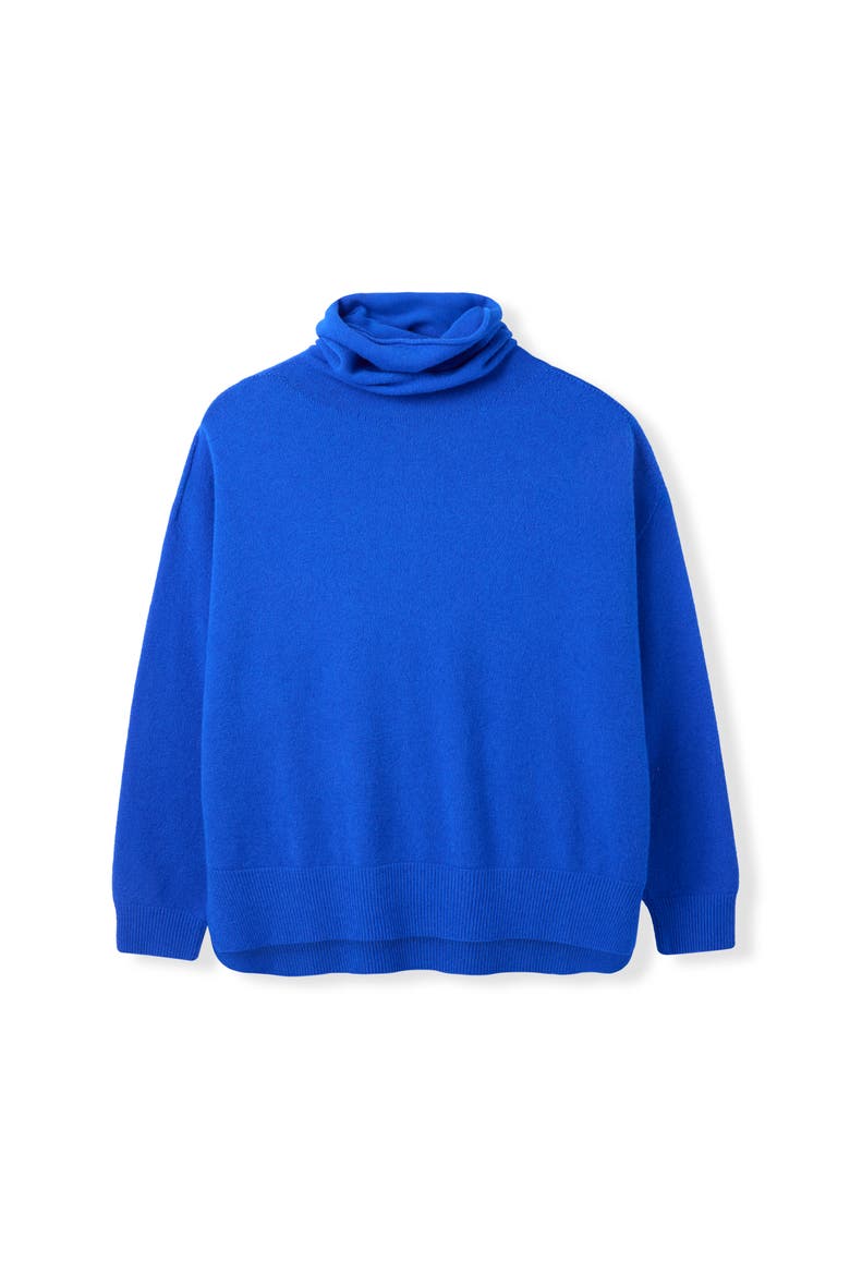 Slouchy Roll Neck Jumper, Alternate, color, Cobalt