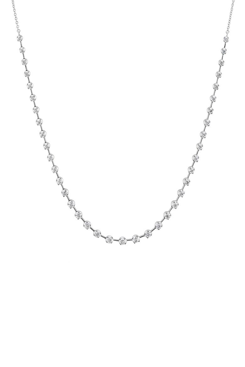 Serena Diamond Station Necklace, Main, color, WHITE GOLD