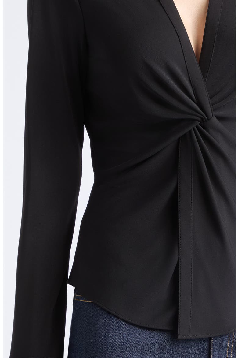McKenna Twist Front Jersey Shirt, Alternate, color, BLACK