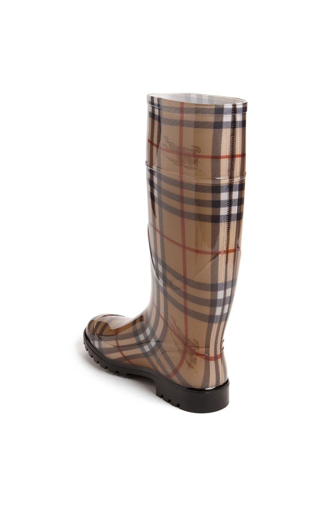 Burberry Tall Rain Boot, Alternate, color, 