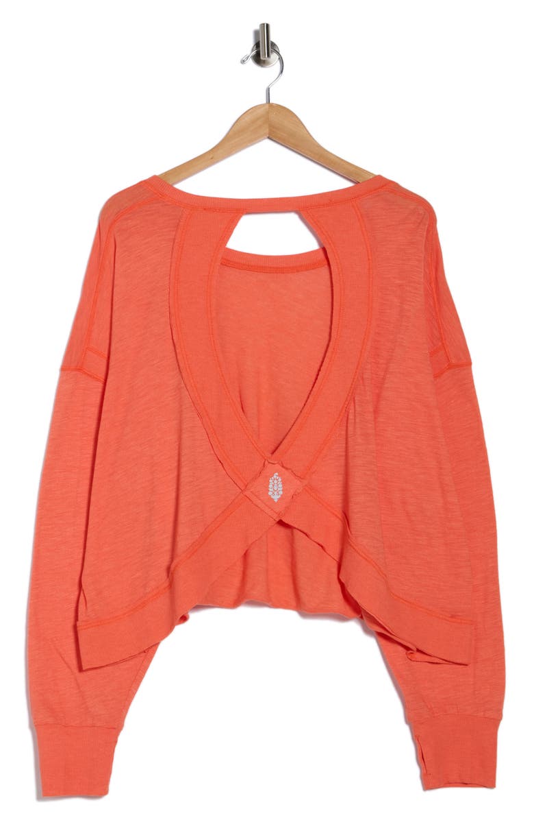 Free People FP Movement My Time Layer Open Back Crop Top, Alternate, color, Flame