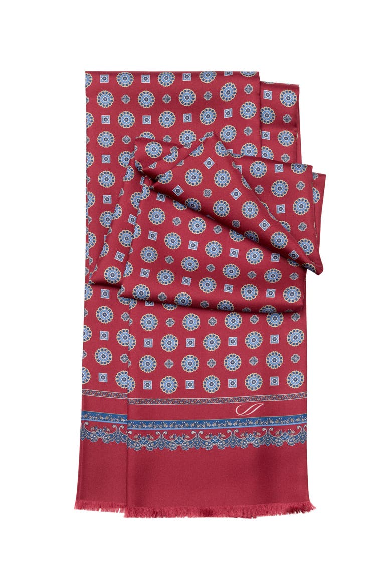 Botticelli - Slim Silk Scarf for Men, Main, color, Dark Red