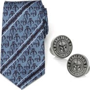 Cufflinks, Inc. Star Wars™ Mandalorian Jacquard Stripe Tie & Cuff Links Set