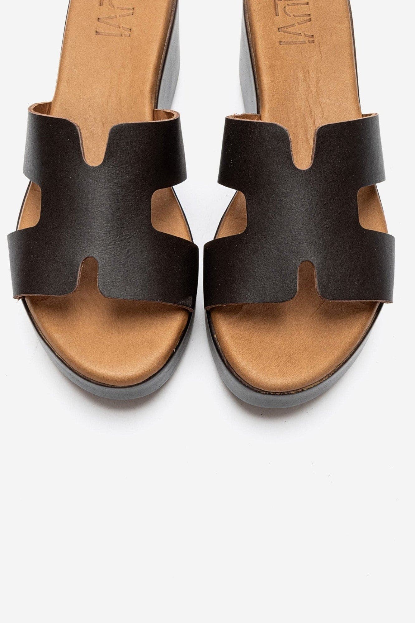 Lia Leather Platform Sandal, Alternate, color, Brown Leather