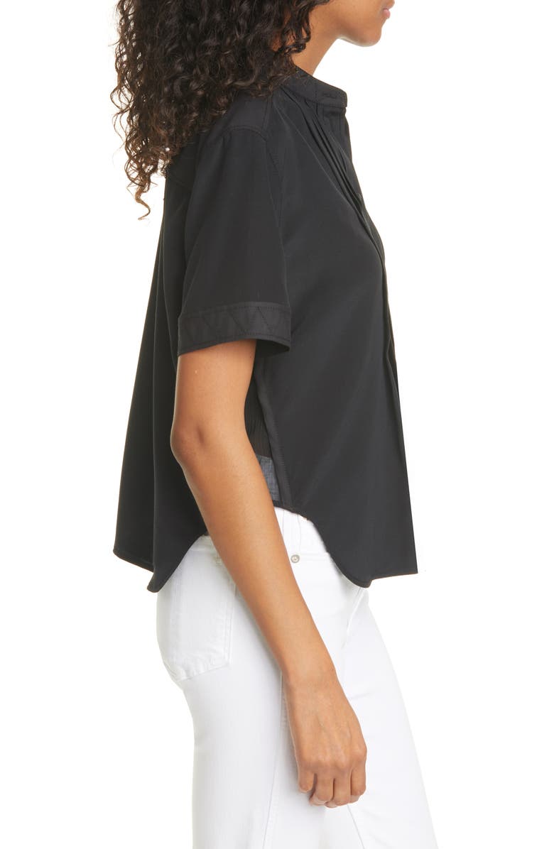 rag & bone Sarah Pleated Silk Blouse, Alternate, color, 