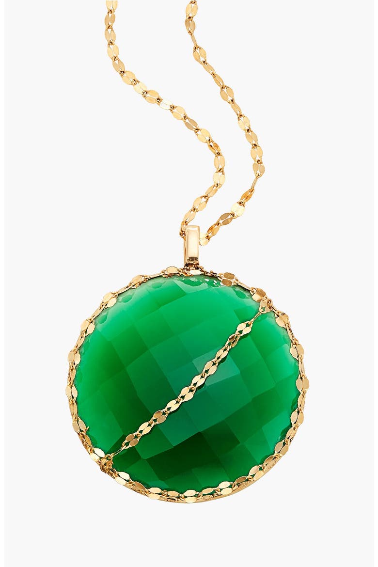 Jewelry 'Spellbound - Glow' Pendant Necklace, Alternate, color, YELLOW GOLD/ GREEN ONYX