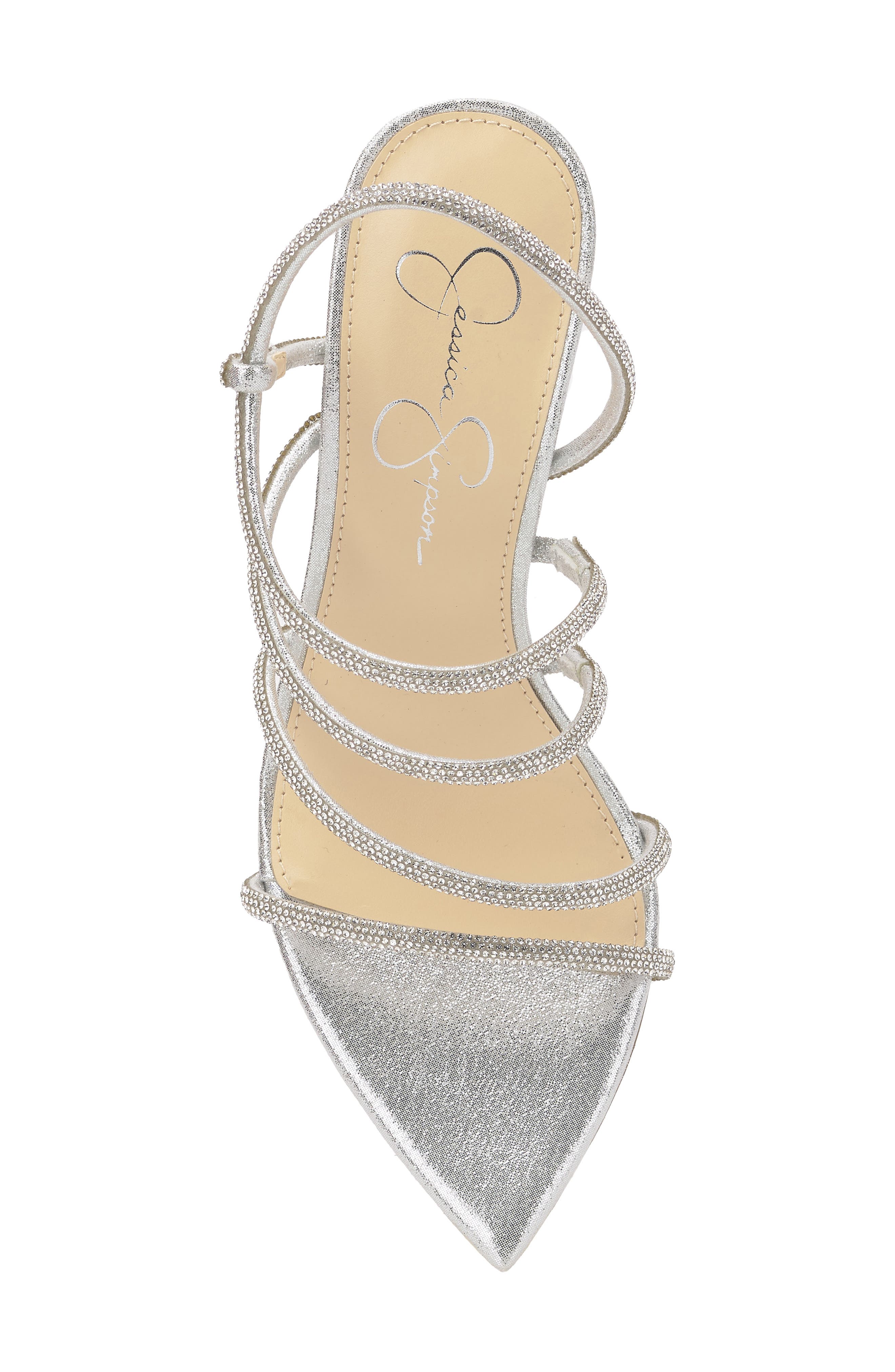 Jessica Simpson Vioreena Pointed Toe Slingback Sandal, Alternate, color, Silver