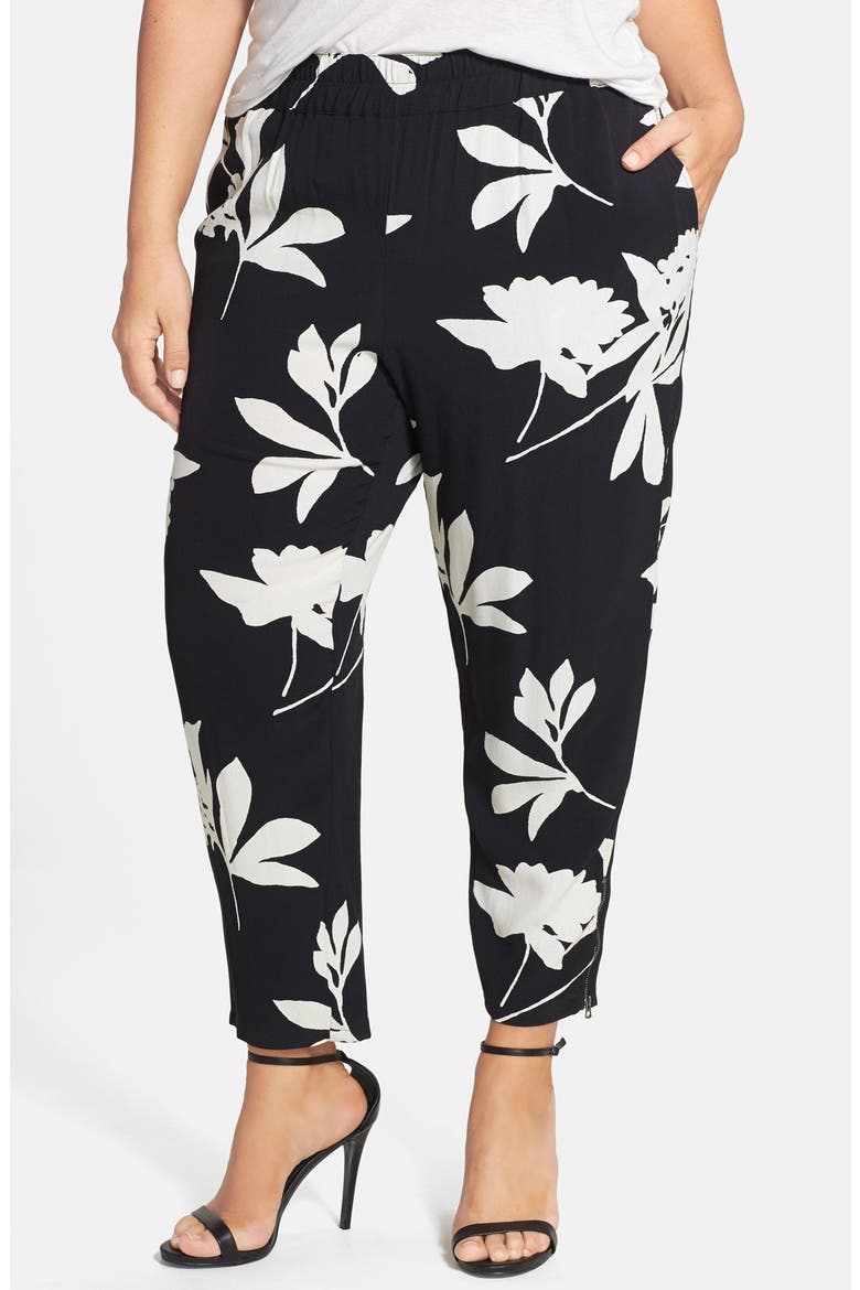 'Silho Vines' Pants, Main, color, BLACK MULTI