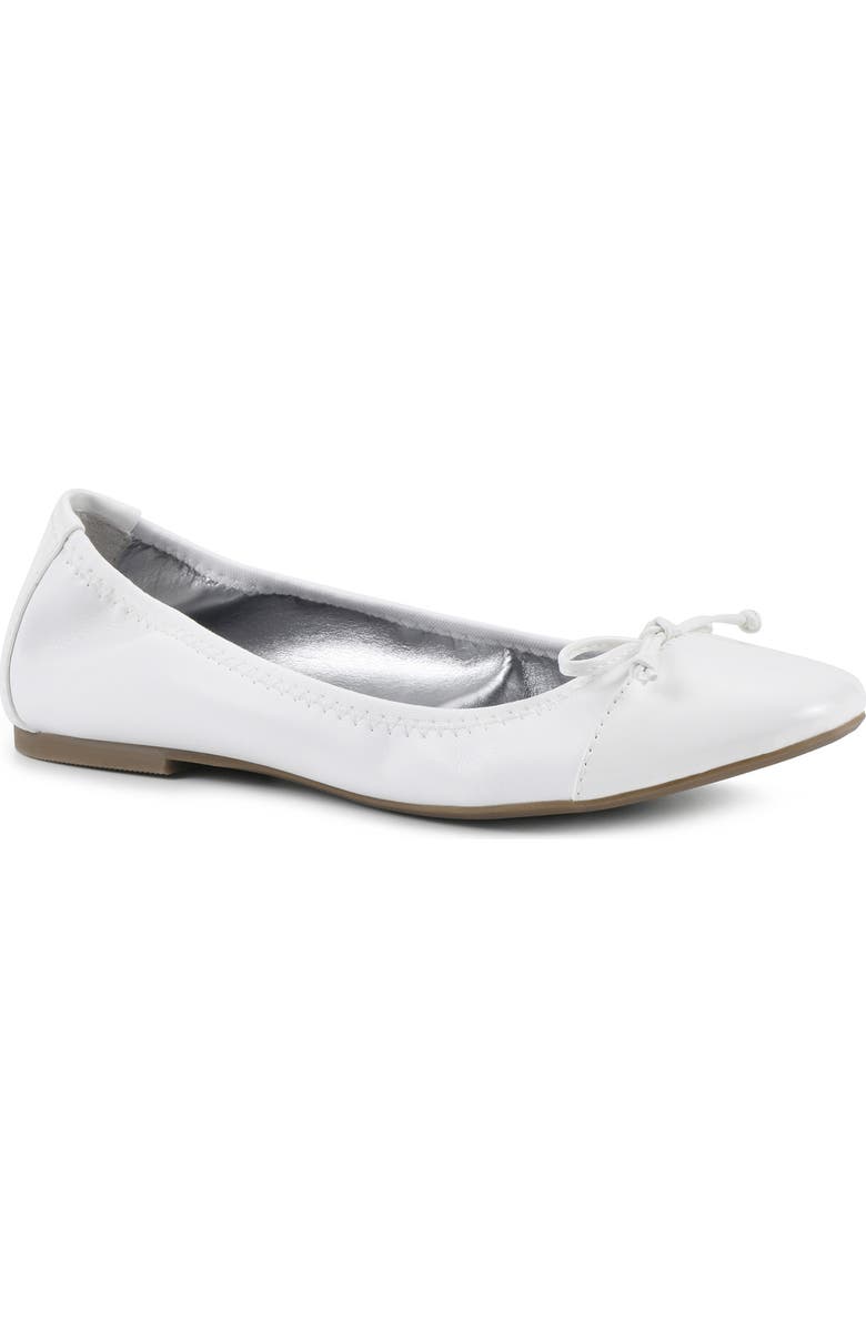 White Mountain Footwear Sunnyside II Ballet Flat, Main, color, White/ White/ Patent