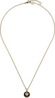 Gucci Interlocking-G Black Onyx Pendant Necklace