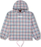 PLEASURES Sender Oversize Ombré Check Cotton Flannel Hoodie