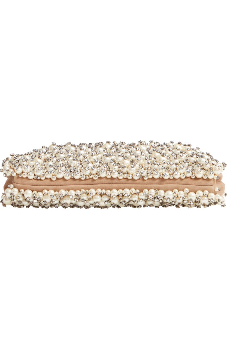 Jimmy Choo Callie Degradé Imitation Pearl Embellished Suede Clutch, Alternate, color,