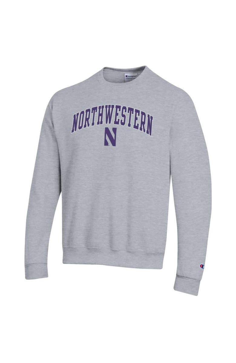 Champion Men's Champion  Heather Gray Northwestern Wildcats Arch Over Logo Pullover Sweatshirt, Alternate, color, Heather Gray
