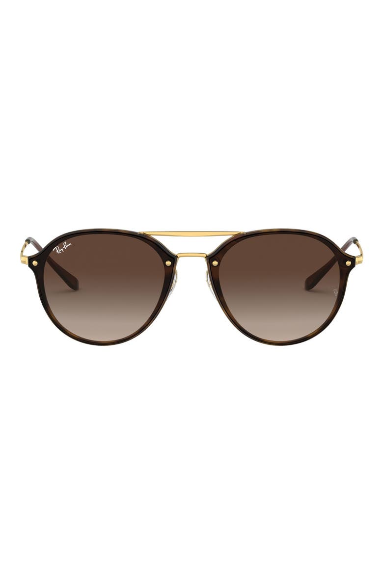 62mm Gradient Lens Aviator Sunglasses, Main, color, HAVANA