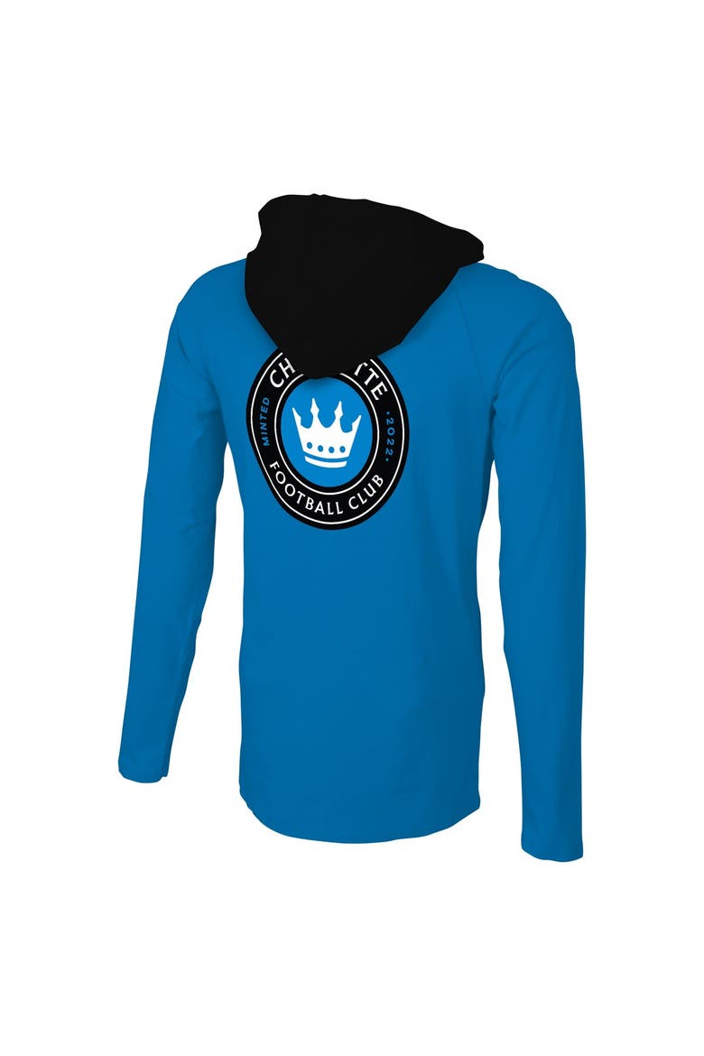 Men's Stadium Essentials Blue Charlotte FC Tradition Raglan Hoodie Long Sleeve T-Shirt, Alternate, color, Blue