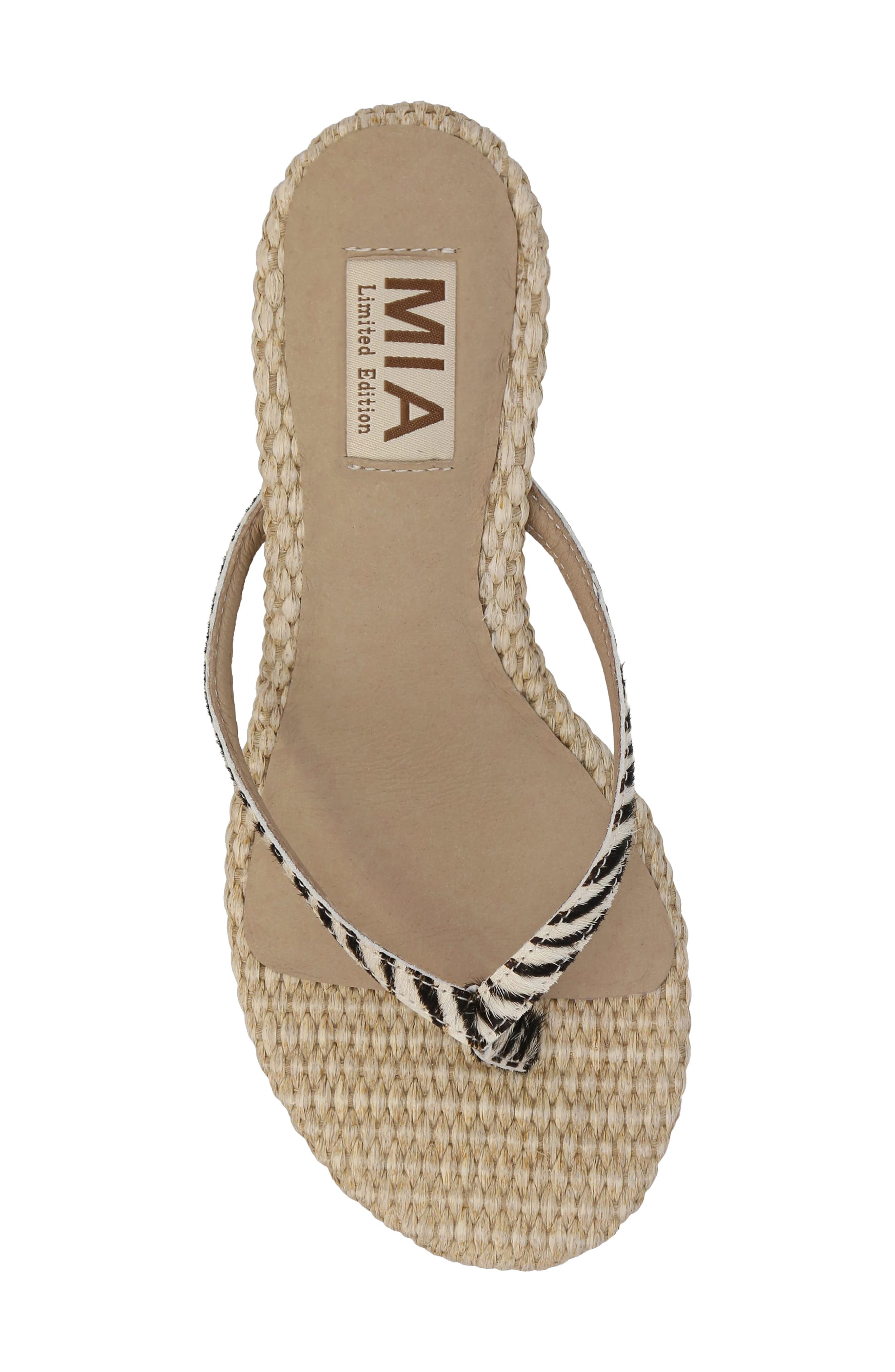 MIA Zania Genuine Calf Hair Sandal, Alternate, color, Zebra