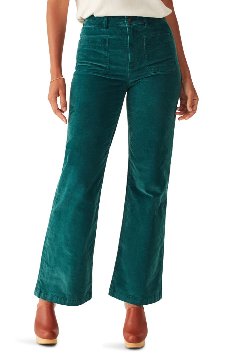 Faherty Patch Pocket Flare Leg Stretch Corduroy Pants, Main, color, 
