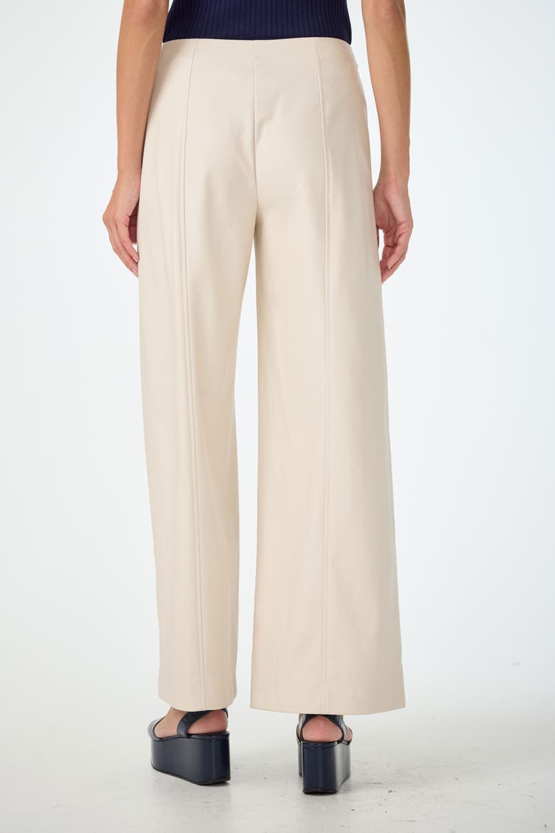 Parque Faux Leather Wide Leg Pant, Alternate, color, Ecru