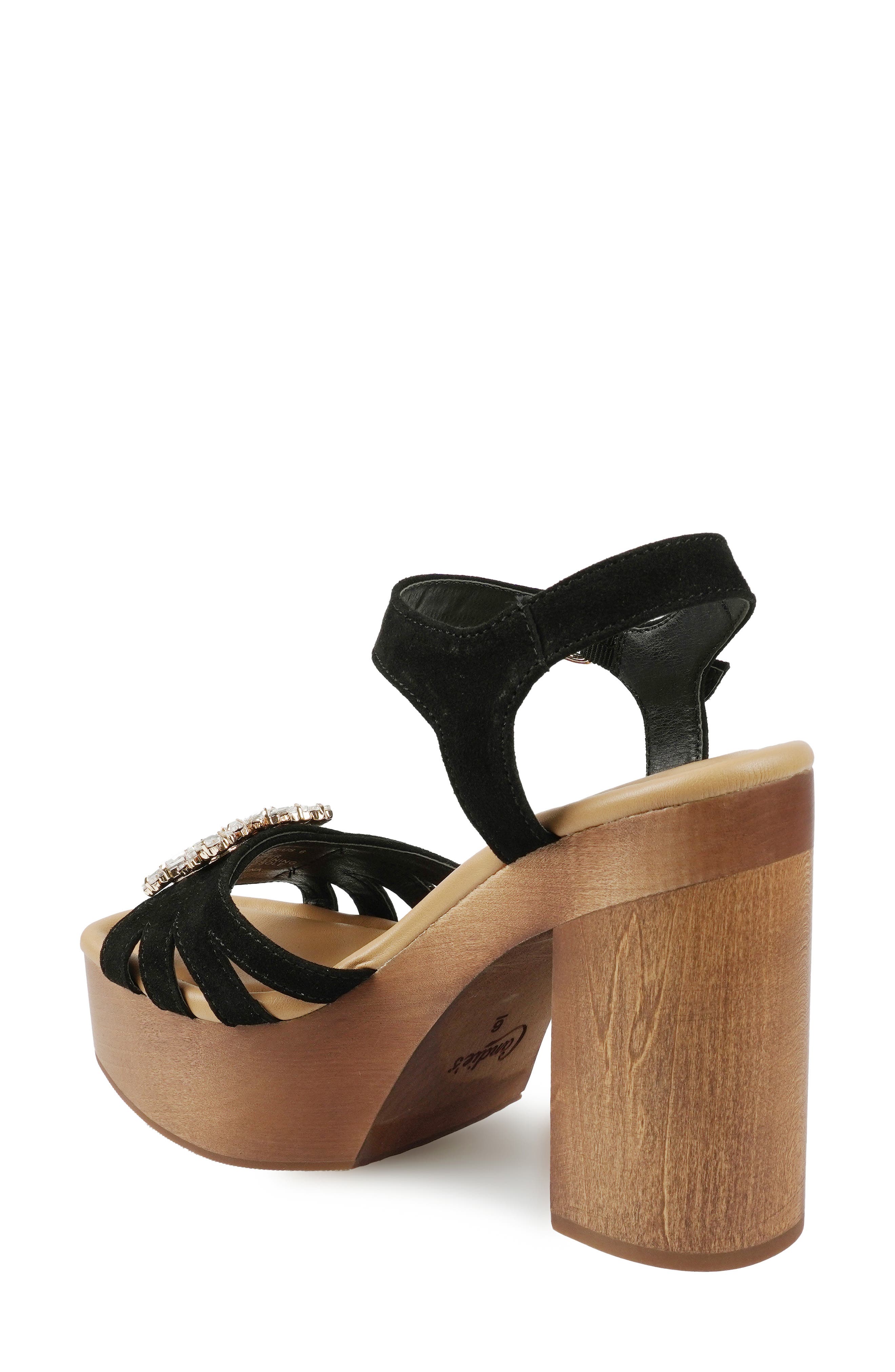 Candie's Mckenley Platform Slide Sandal, Alternate, color, Black Suede