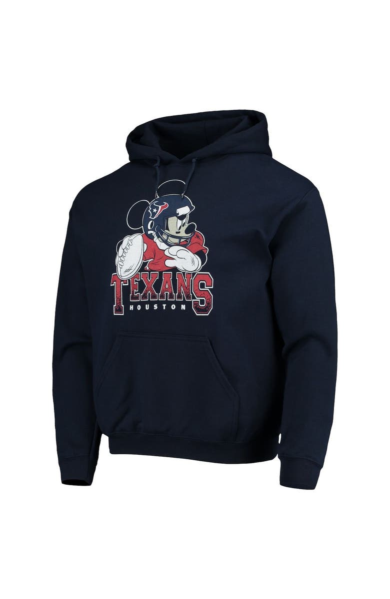 Junk Food Men's Junk Food Navy Houston Texans Disney Mickey Quarterback Pullover Hoodie, Alternate, color,
