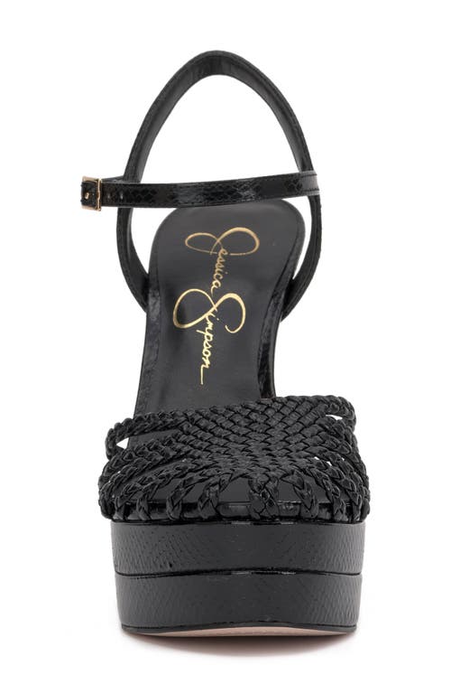 Jessica Simpson Inaia Womens Woven Faux Leather Pumps In Black
