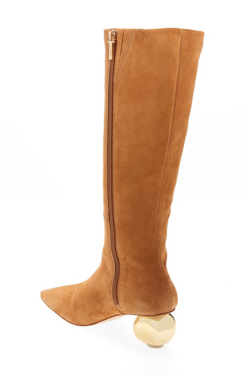 Cult Gaia Zuri Suede Knee Boots In Camel