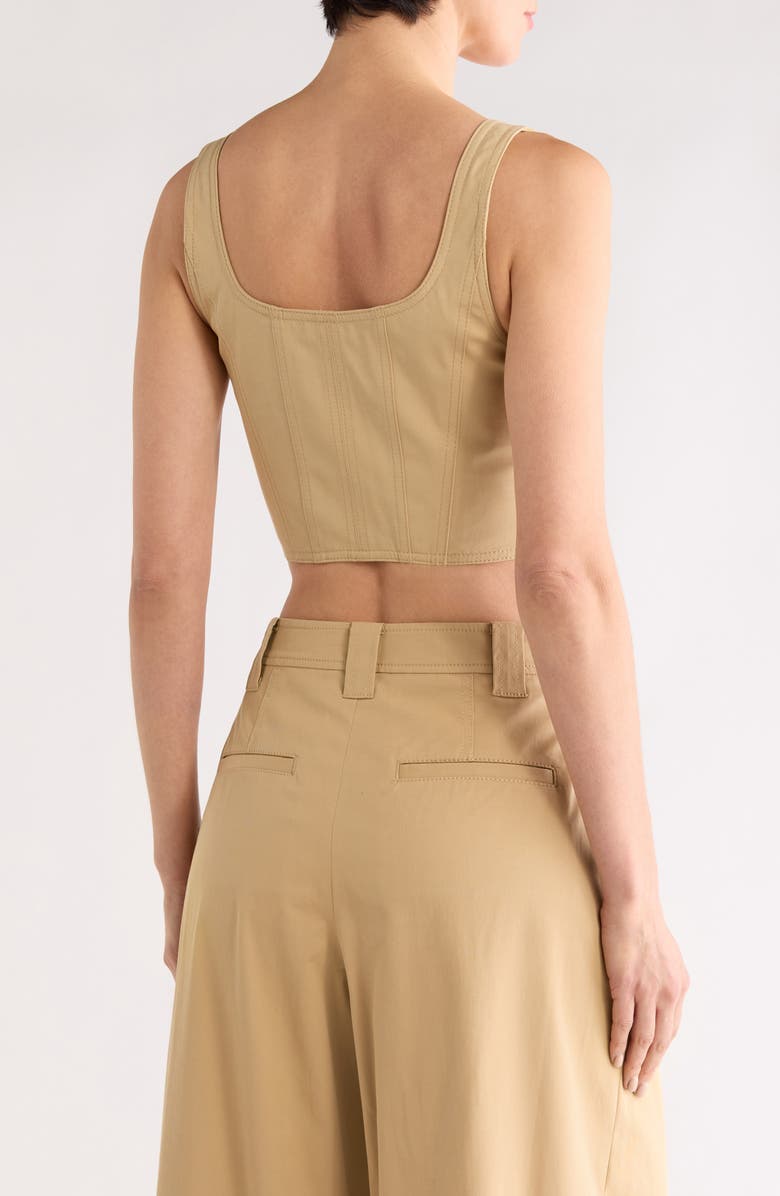 A.L.C. Dea Zip Crop Corset Top, Alternate, color, Desert Beige