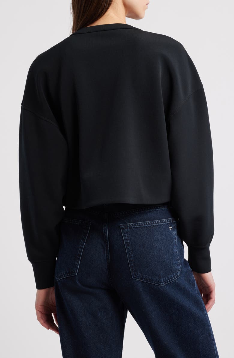 rag & bone Abby Scuba Knit Cardigan, Alternate, color, Black