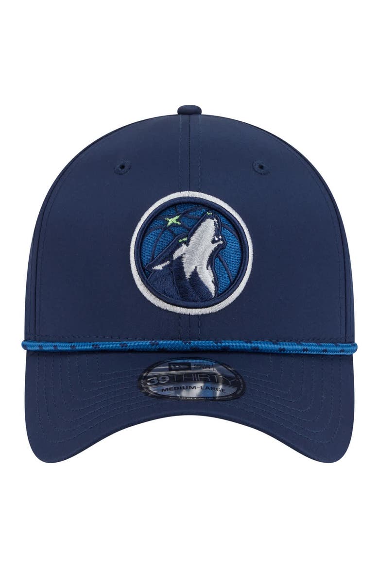 Men's New Era Navy Minnesota Timberwolves Featherweight Poly Rope Flex 39Thirty Hat, Alternate, color, Navy