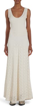 Golden Goose Sleeveless Pointelle Maxi Sweater Dress