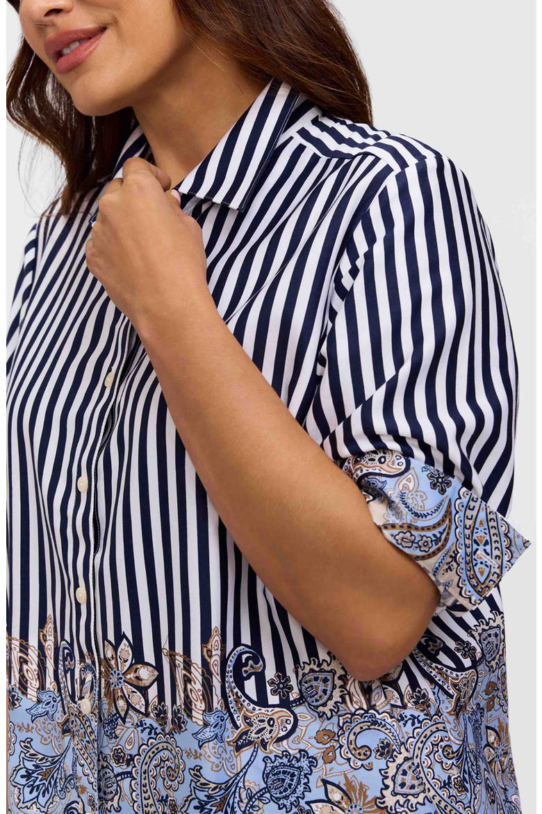 Jodie Stripe Cotton Button-Up Shirt, Alternate, color, BLUE MULTI