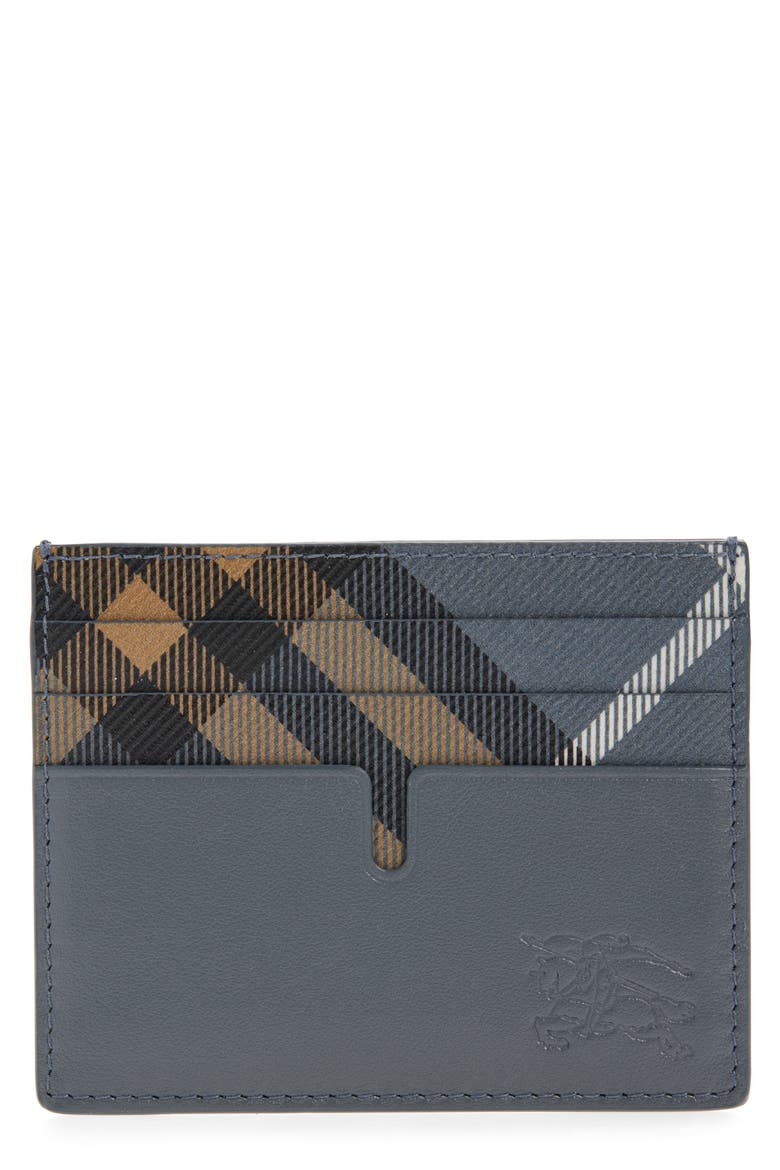 New Tall Sandon Check Coated Canvas & Leather Card Holded, Main, color, WAVE BLUE