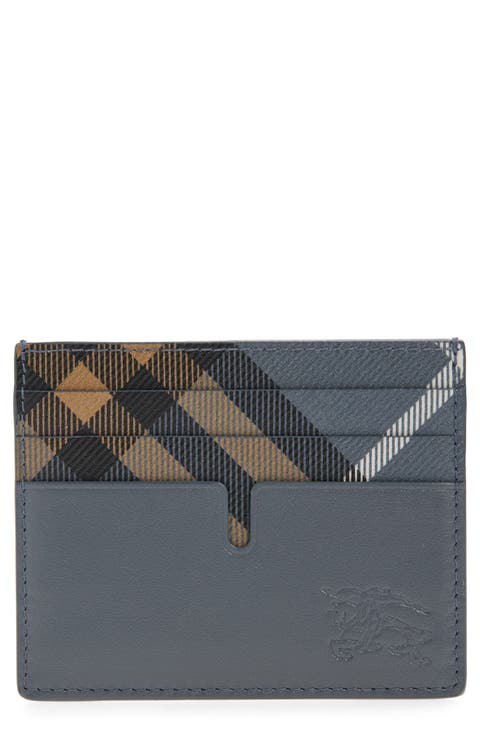 New Tall Sandon Check Coated Canvas & Leather Card Holded