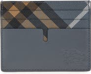 Burberry New Tall Sandon Check Coated Canvas & Leather Card Holded