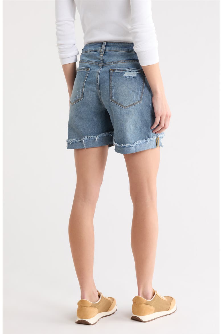 Rolled Cuff High Waist Denim Shorts, Alternate, color, LIGHT WASH