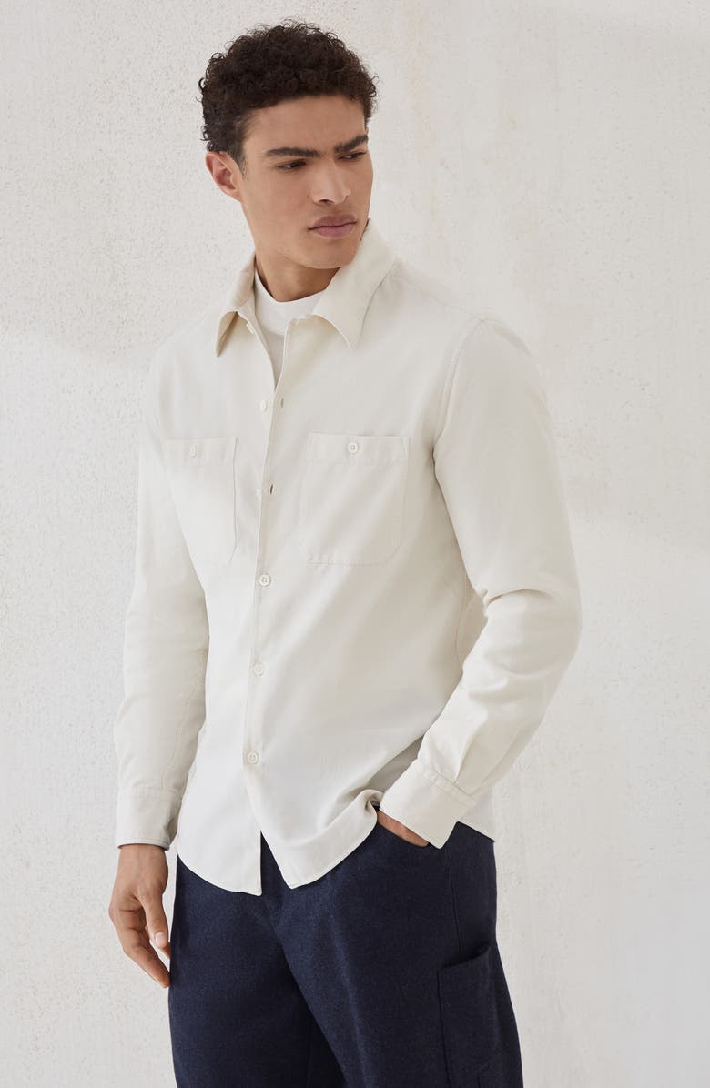 Brunello Cucinelli Shirt with chest pockets, Alternate, color, Panama