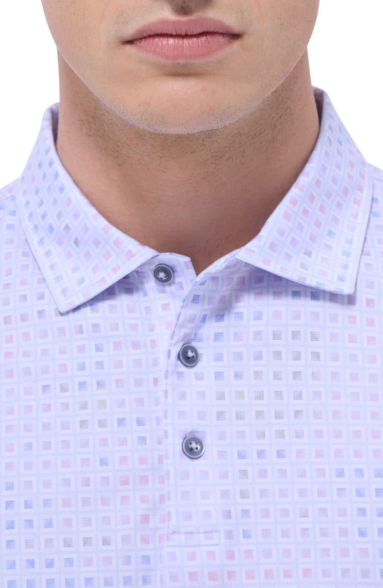 Bugatchi Victor OoohCotton<sup>®</sup> Geo Print Polo, Alternate, color, Lilac