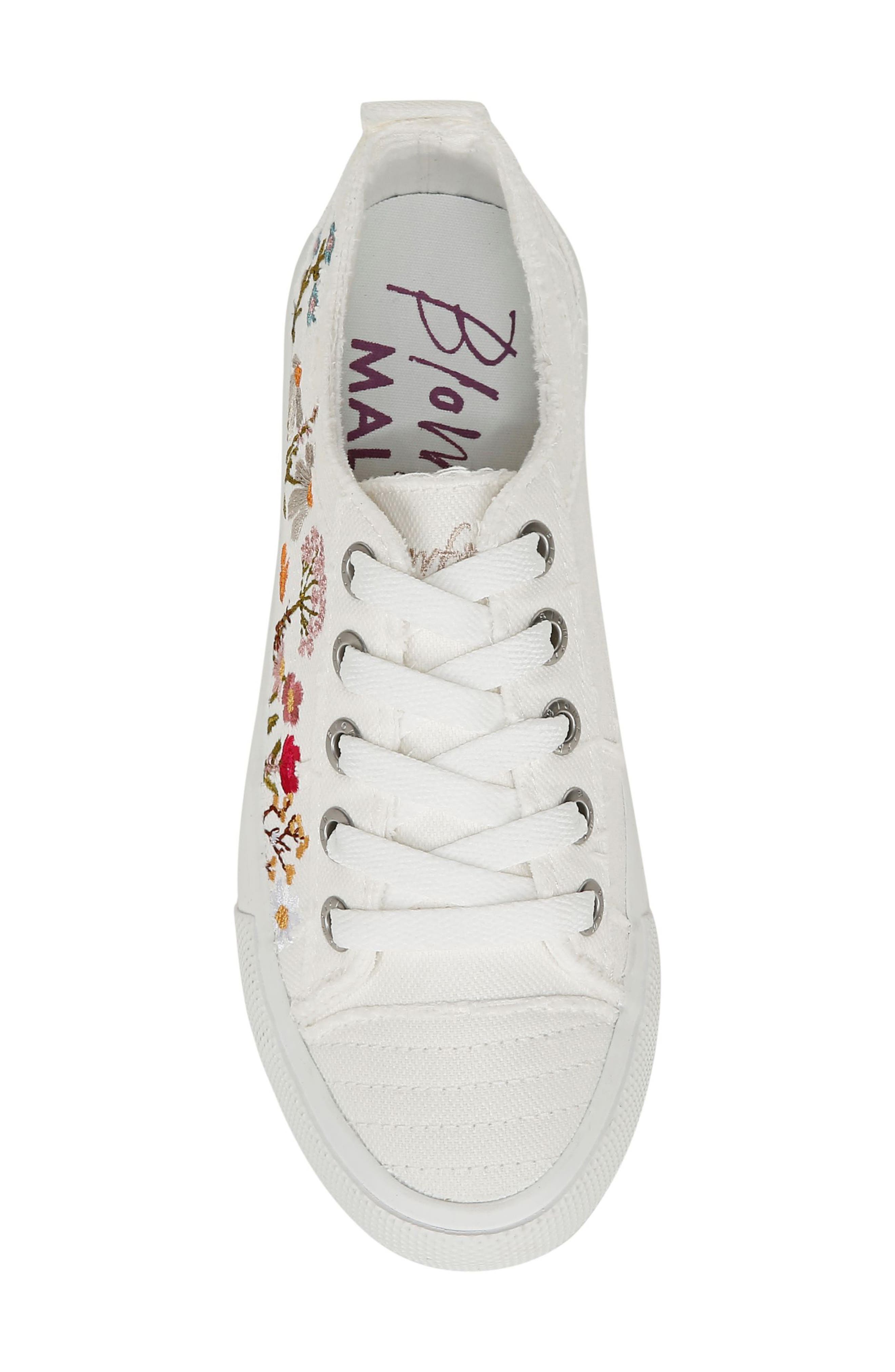 Blowfish Malibu Vivid Floral Embroidered Sneaker, Alternate, color, White Canvas
