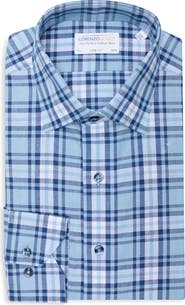 Lorenzo Uomo Trim Fit Plaid Cotton Dress Shirt