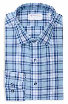 Lorenzo Uomo Trim Fit Plaid Cotton Dress Shirt