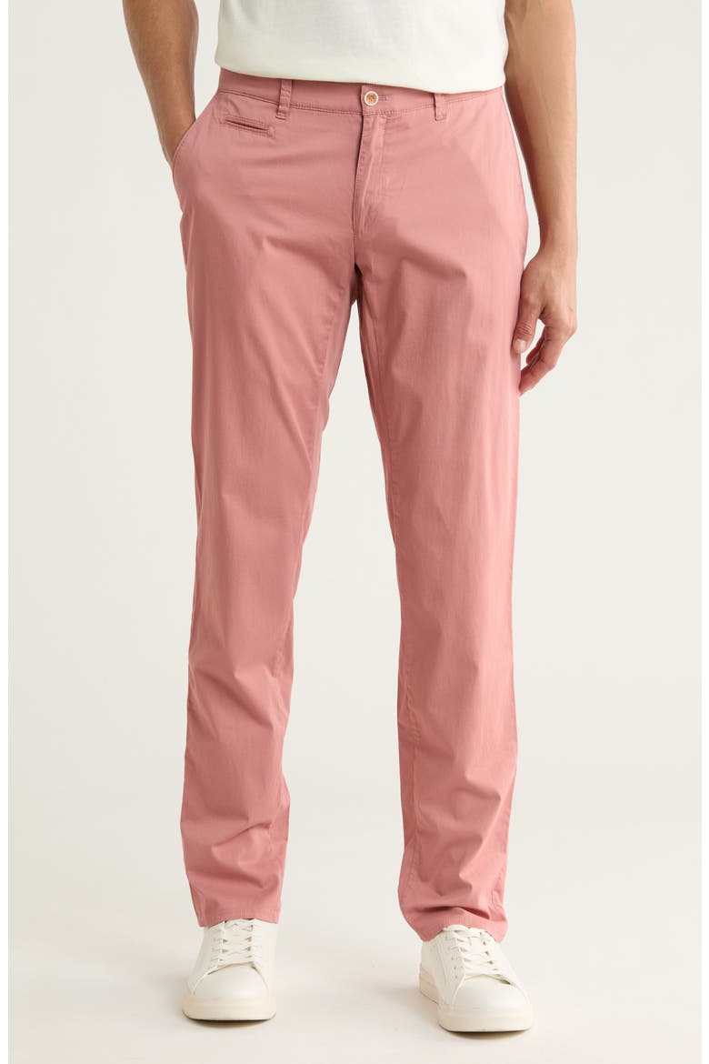 Fabio IDX Flat Front Modern Fit Cotton Blend Chinos, Main, color, CORAL
