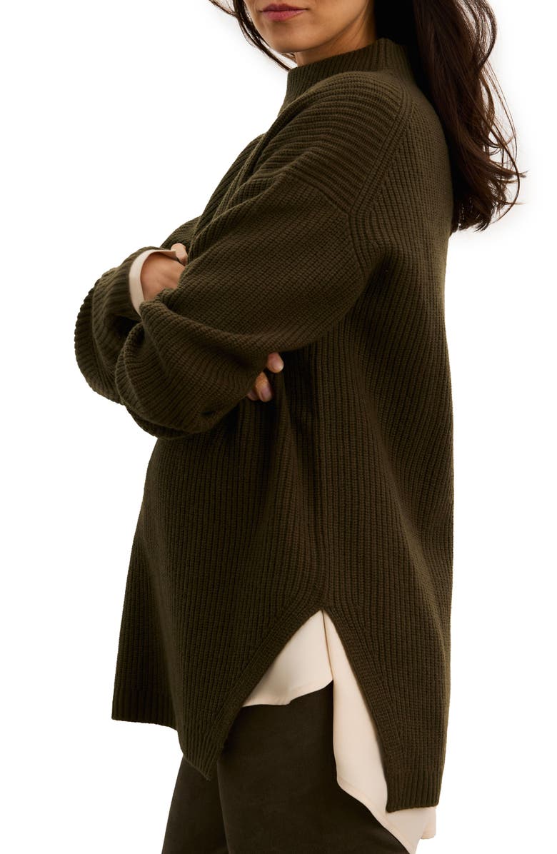 HATCH The Cozy Shaker Turtleneck, Alternate, color, Olive