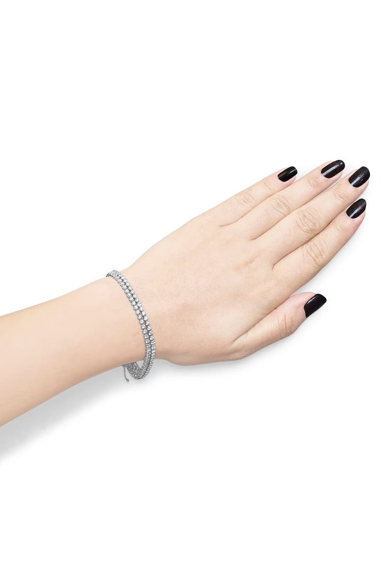 Haus of Brilliance 18K White Gold 5 3/5 Ctw Diamond Double Row Link Tennis Bracelet, Alternate, color, White