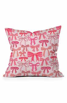 Deny Designs Pink Bows Accent Pillow